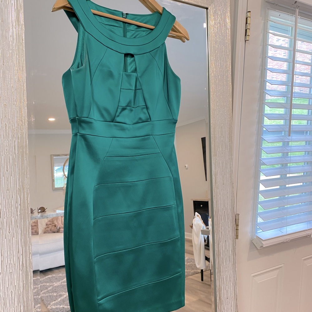 JAX emerald green satin dress